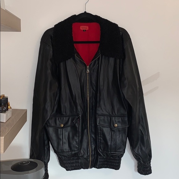 Killion Faux Leather Bomber - Size L - Picture 1 of 3